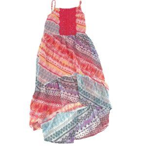 Zoey Girl | Girl's Detail Ruffle Maxi Dress | Multicoloured | Size 8